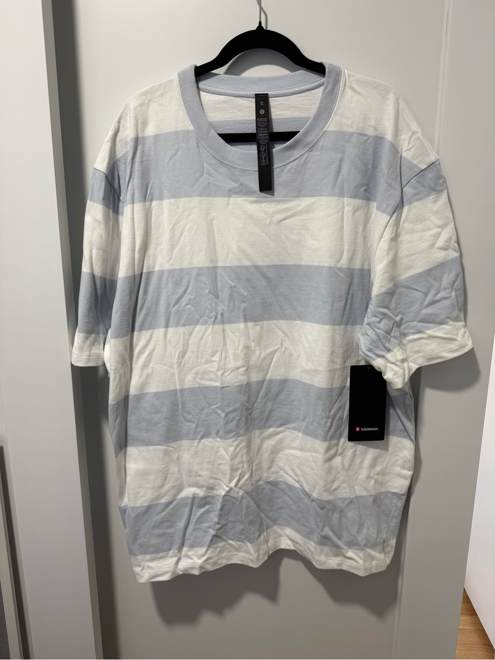 lululemon athletica Light Blue & White Striped Short-Sleeve Tee